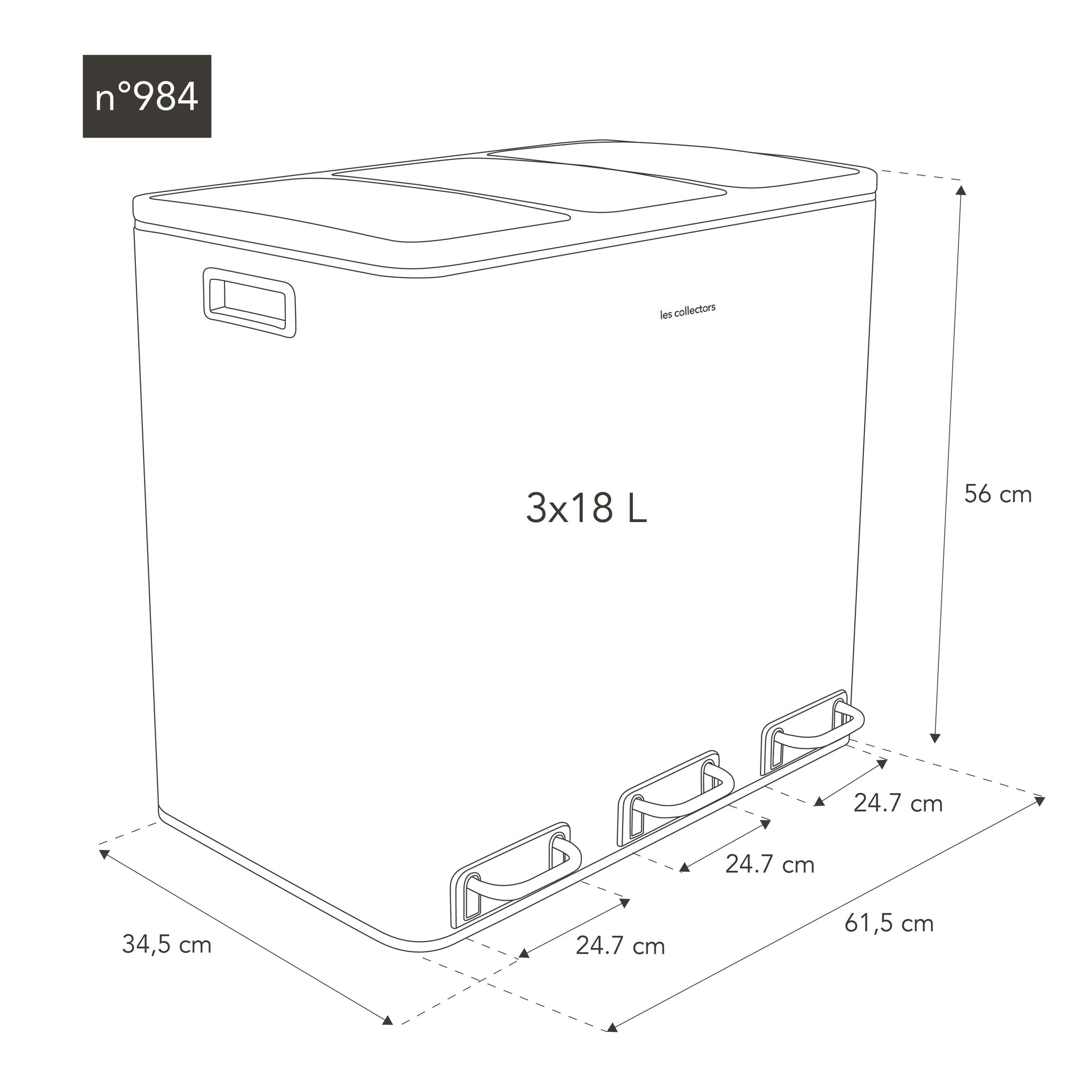 poubelle de tri 54L